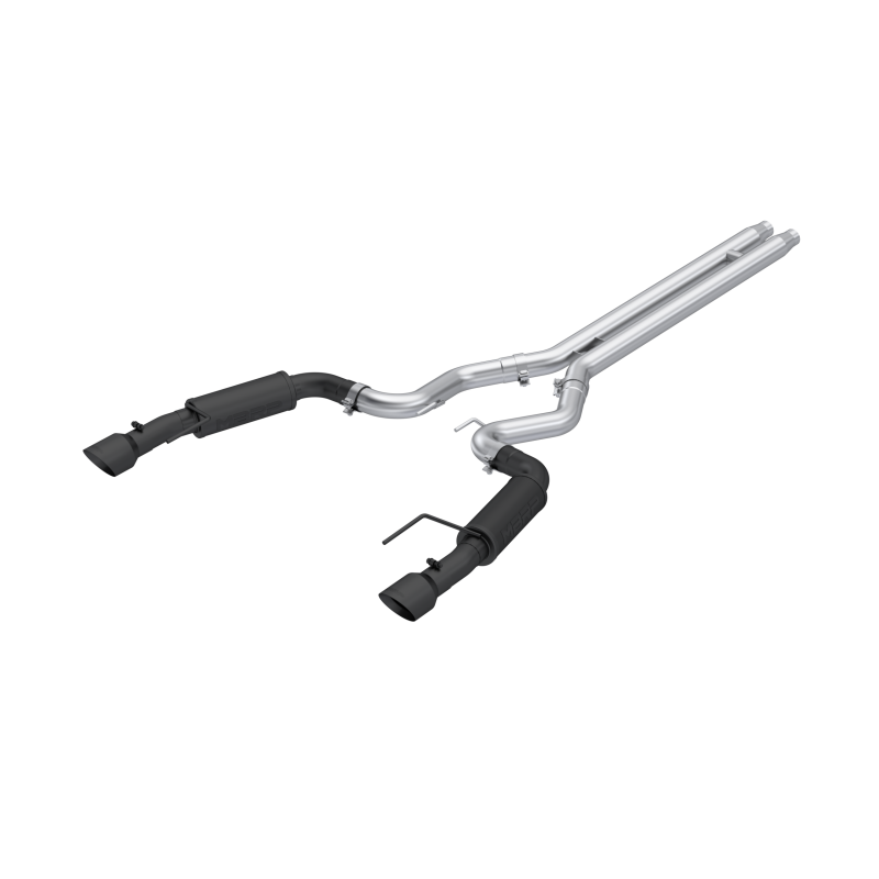 MBRP 2024Ford Mustang GT S650, 5.0 3in Cat-Back Dual Split Black-Coated Aluminized Steel - Striker Modified