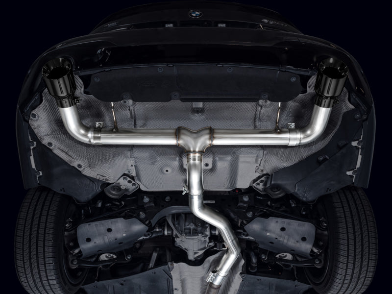 AWE 19-23 BMW 330i / 21-23 BMW 430i Base G2X Track Edition Axle Back Exhaust - Diamond Black - Striker Modified
