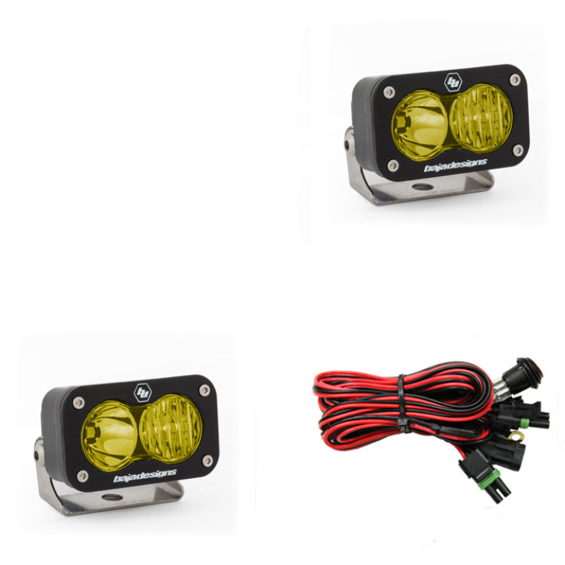 Baja Designs S2 Sport Driving Combo Pattern Pair LED Work Light - Amber - Striker Modified
