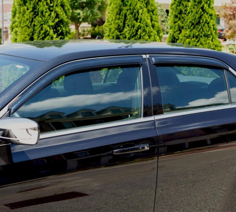 AVS 16-18 Toyota Tacoma Double Cab Ventvisor Outside Mount Window Deflectors 4pc - Smoke - Striker Modified