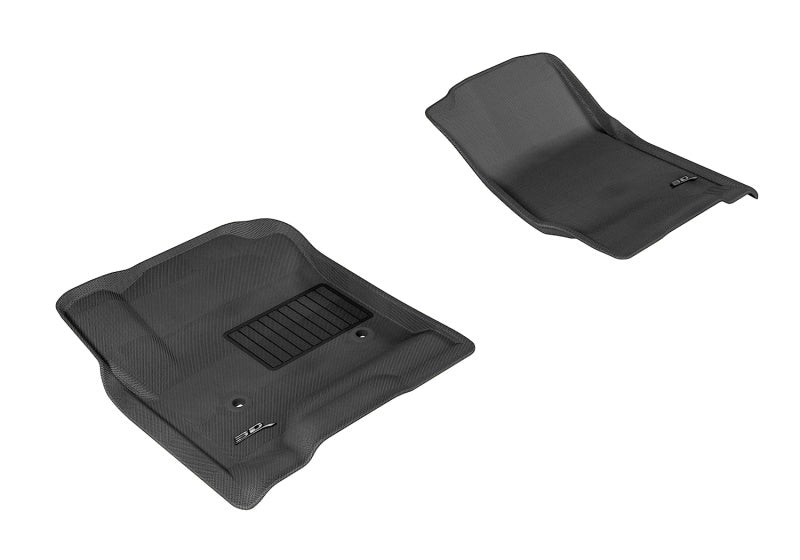 3D MAXpider 2014-2020 Chevrolet Silverado Double Cab/Crew Cab Kagu 1st Row Floormat - Black - Striker Modified