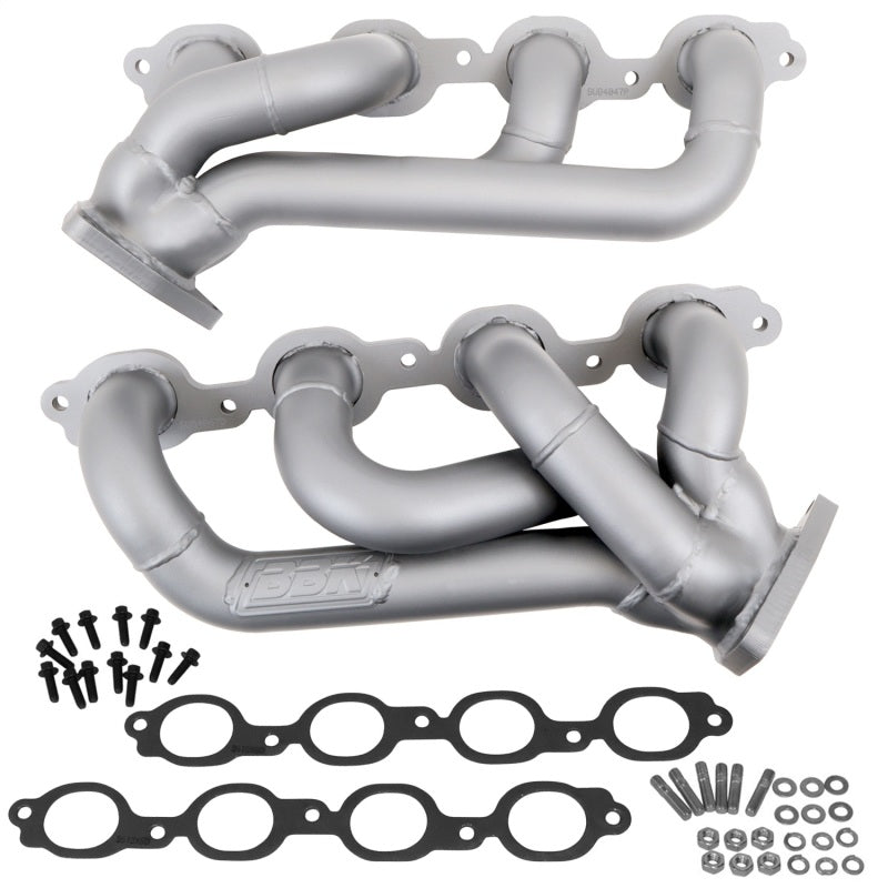 BBK 14-18 GM Truck 5.3/6.2 1 3/4in Shorty Tuned Length Headers - Titanium Ceramic - Striker Modified