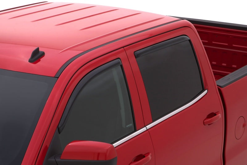 AVS 15-18 Chevy Silverado 2500 Crew Cab Ventvisor Front & Rear Window Deflectors 4pc - Smoke - Striker Modified