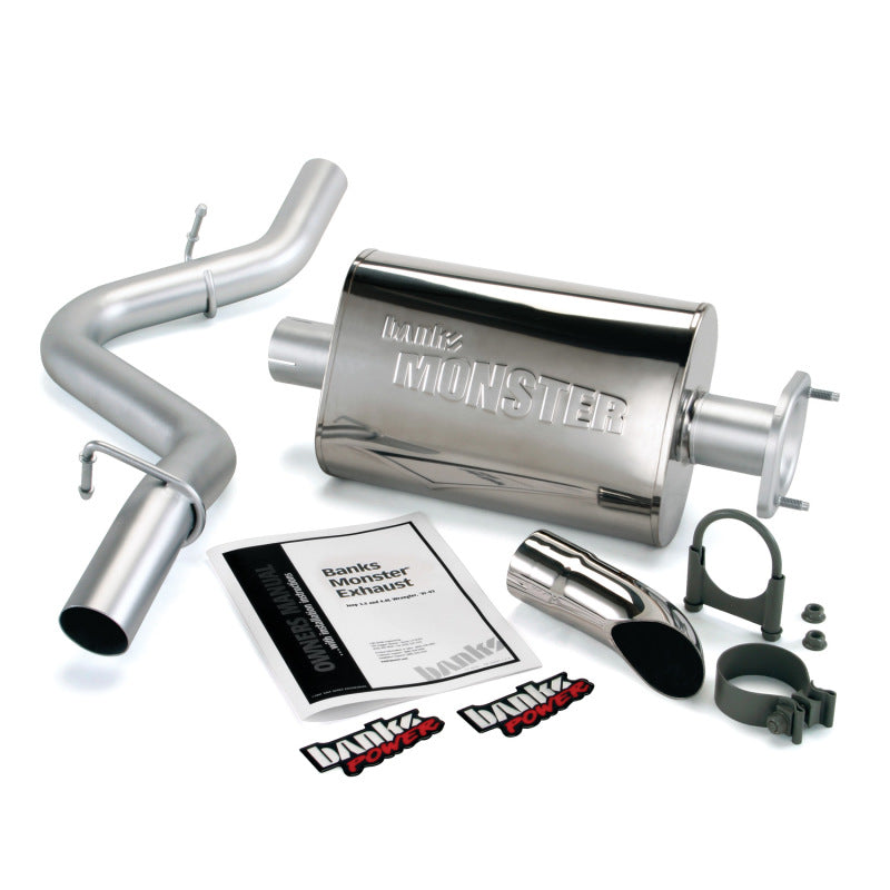 Banks Power 91-95 Jeep 4.0L Wrangler Monster Exhaust System - SS Single Exhaust w/ Chrome Tip - Striker Modified