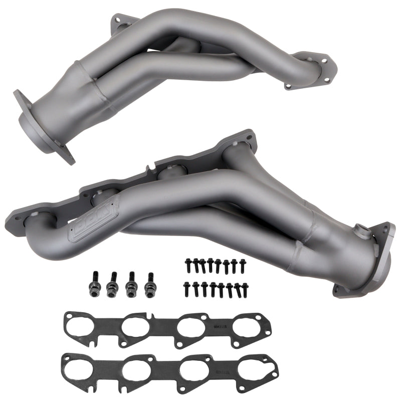 BBK 11-20 Dodge Challenger Hemi 6.4L Shorty Tuned Length Exhaust Headers - 1-7/8in Titanium Ceramic - Striker Modified