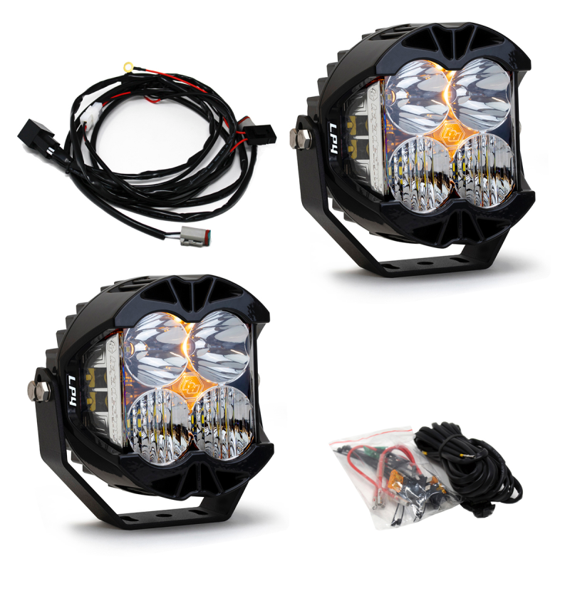 Baja Designs Jeep JL/JT Rubicon Steel Bumper LED Light Kit LP4 w/Upfitter - Striker Modified
