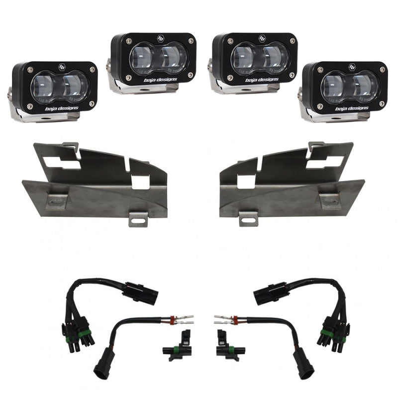 Baja Designs 19-22 Dodge RAM 1500 Rebel / 21-22 1500 TRX S2 SAE Dual Fog Pocket Light Kit - Clear - Striker Modified