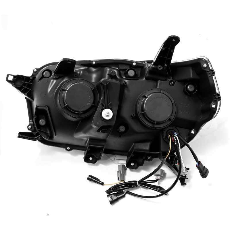 AlphaRex 10-13 Toyota 4Runner PRO-Series Proj Headlights Plank Style Alpha Blk w/Seq Signal/DRL - Striker Modified