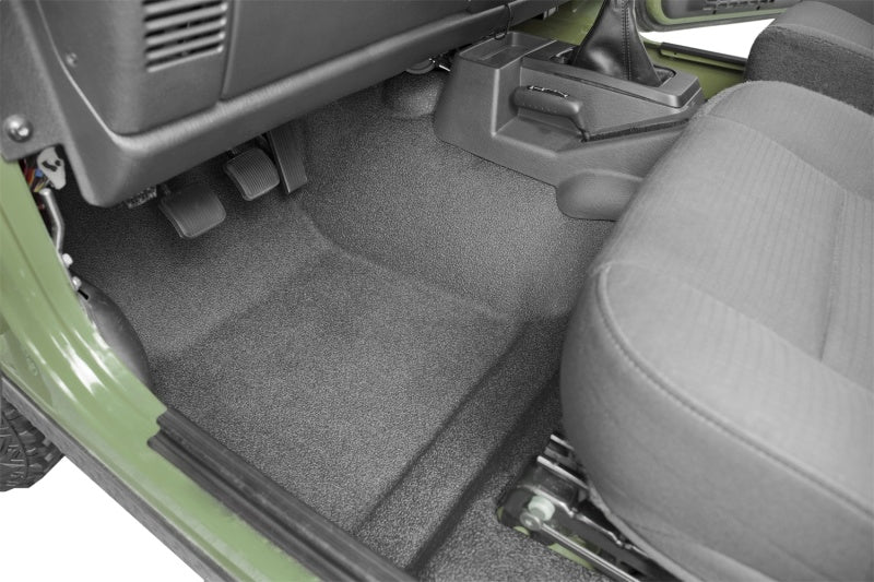 BedRug 97-06 Jeep TJ Front 3pc BedTred Floor Kit w/Center Console - Incl Heat Shields - Striker Modified