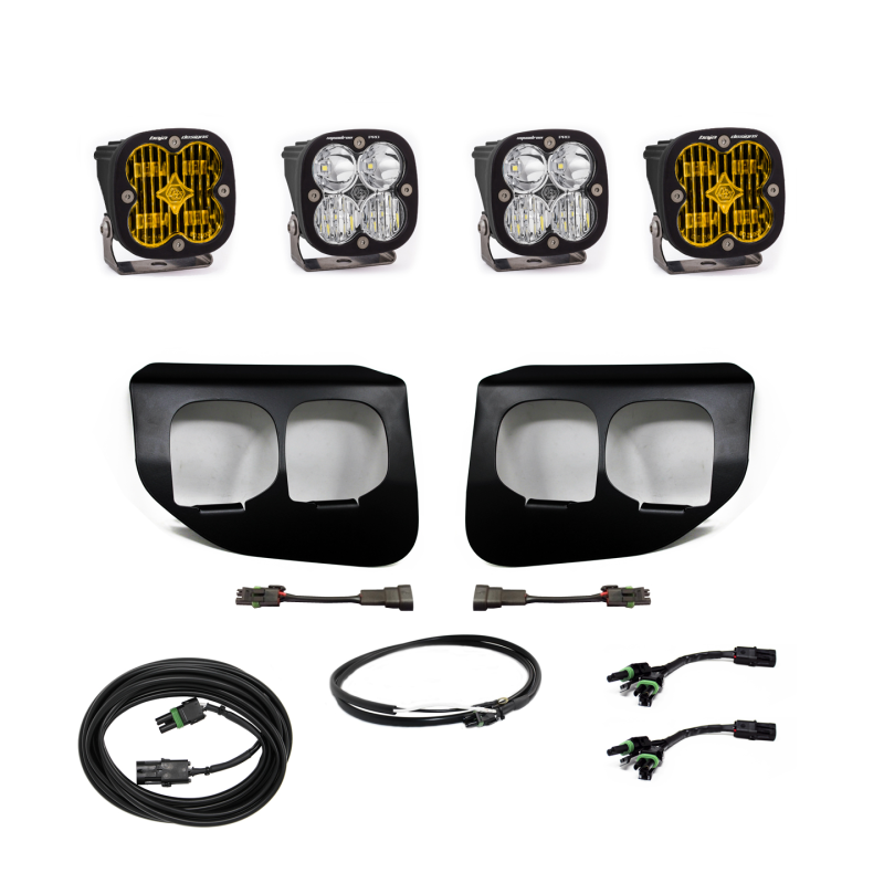 Baja Designs Ford Super Duty (20-On) Fog Lights FPK Amber SAE/Sport DC Baja Designs w/Upfitter - Striker Modified