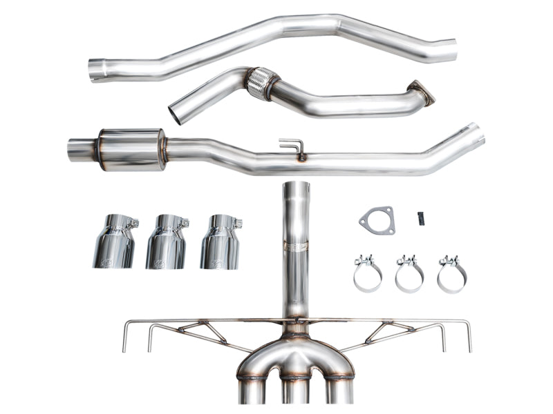 AWE Tuning 2023 Honda Civic Type R FL5 Track Edition Exhaust w/ Triple Chrome Silver Tips - Striker Modified