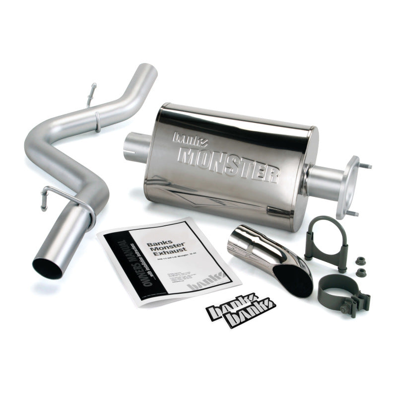 Banks Power 91-95 Jeep 4.0L Wrangler Monster Exhaust System - SS Single Exhaust w/ Chrome Tip - Striker Modified