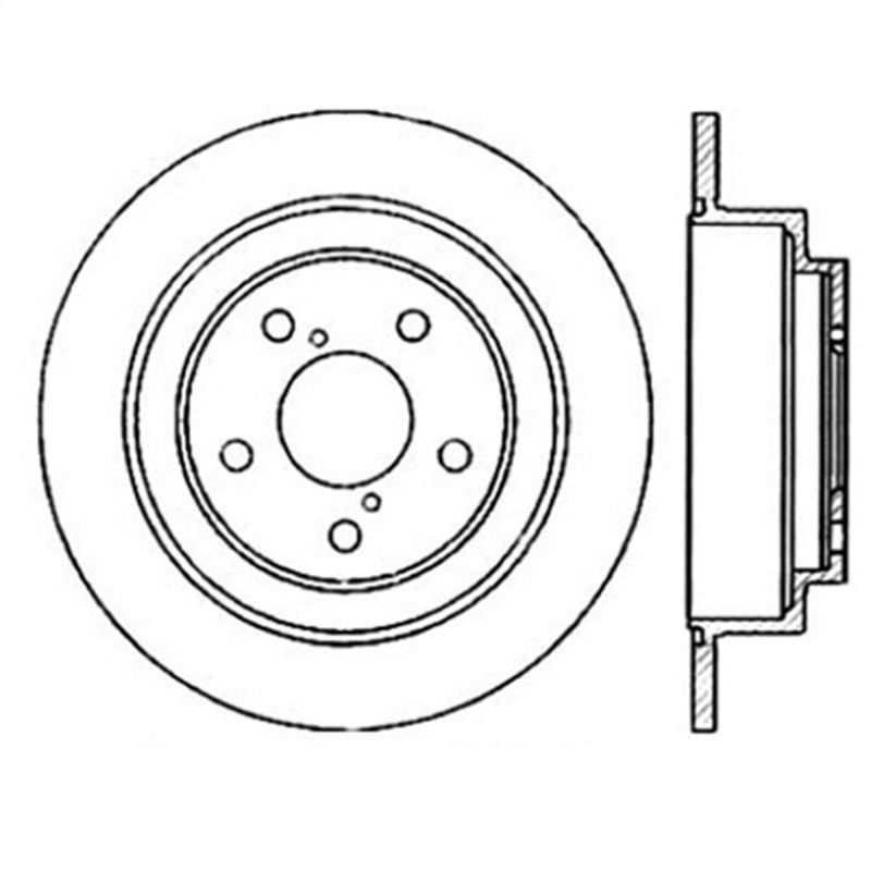 StopTech Power Slot 02-05 WRX Rear Left Sportstop Slotted Rotor - Striker Modified