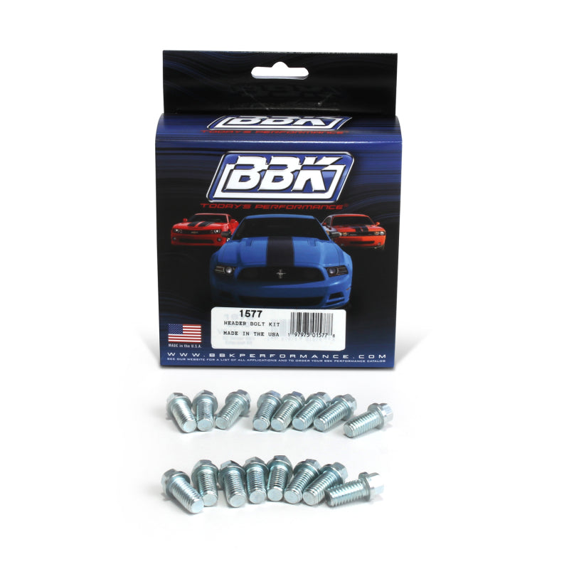 BBK Ford SBF 302 351W Exhaust Header Bolt Kit - 3/8-16 0.75in (16) - Striker Modified