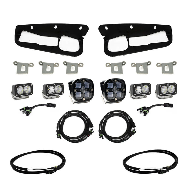 Baja Designs 2021+ Ford Bronco Clear SAE Fog Pocket Kit w/Upfitter - Striker Modified