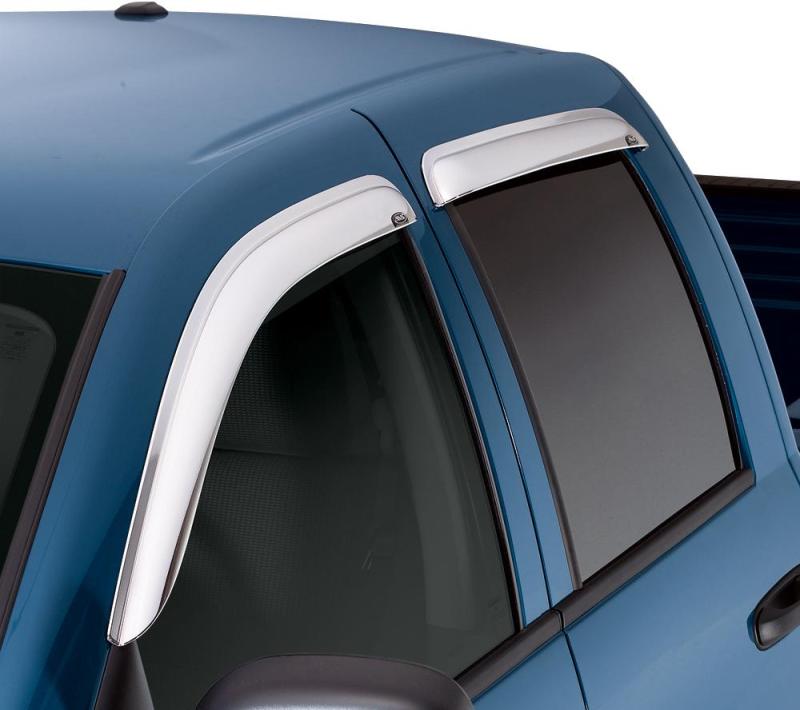 AVS 15-18 Chevy Silverado 2500 Crew Cab Ventvisor Front & Rear Window Deflectors 4pc - Chrome - Striker Modified