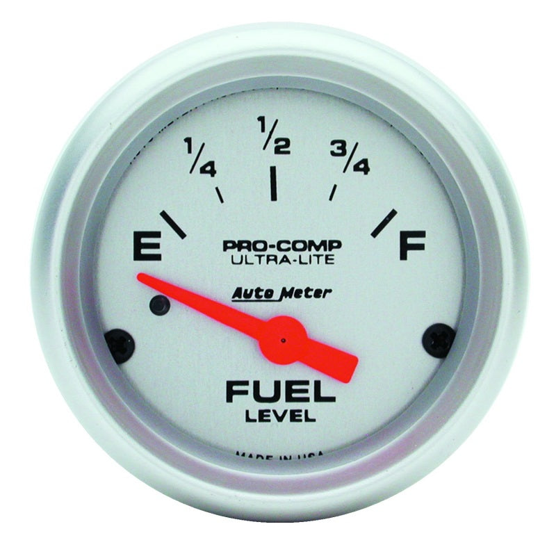 Autometer Ultra-Lite 52mm 0 OHMS Empty/90 OHMS Full Short Sweep Electronic Fuel Level Gauge - Striker Modified