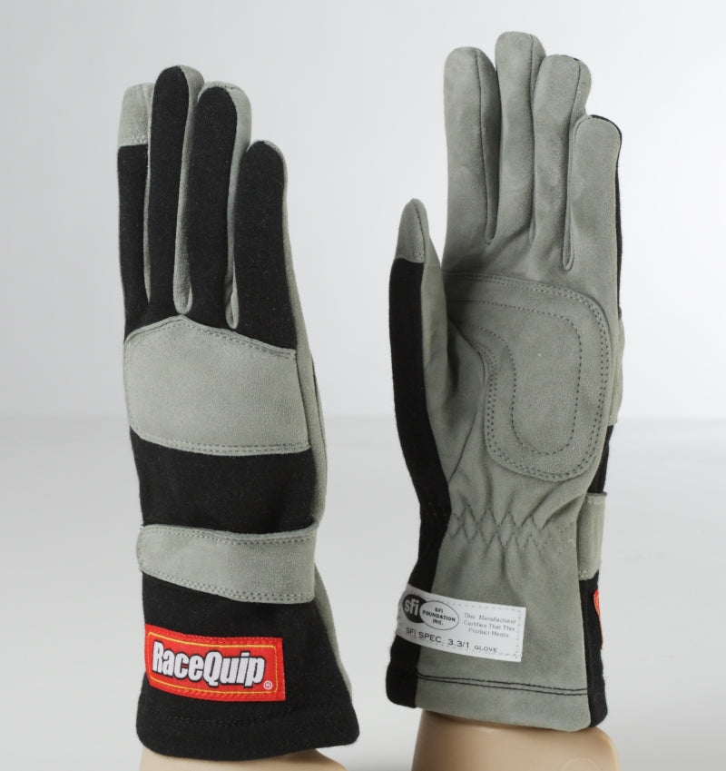 RaceQuip Black 1-Layer SFI-1 Glove - Medium - Striker Modified