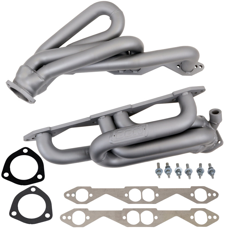 BBK 96-98 GM Truck SUV 5.0 5.7 Shorty Tuned Length Exhaust Headers - 1-5/8 Titanium Ceramic - Striker Modified