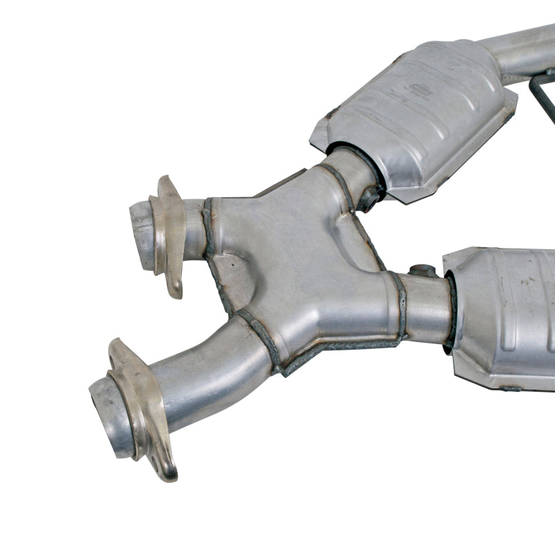 BBK 96-98 Mustang 4.6 GT High Flow X Pipe With Catalytic Converters - 2-1/2 - Striker Modified