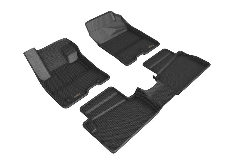 3D MAXpider 2022 Ford Maverick Hybrid  Kagu 1st & 2nd Row Floormat - Black - Striker Modified