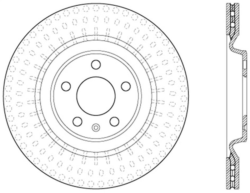 StopTech Power Slot 12-13 Audi A6 Quattro/11-12 A7 Quattro / 10-13 S4 Rear Right Slotted Rotor - Striker Modified