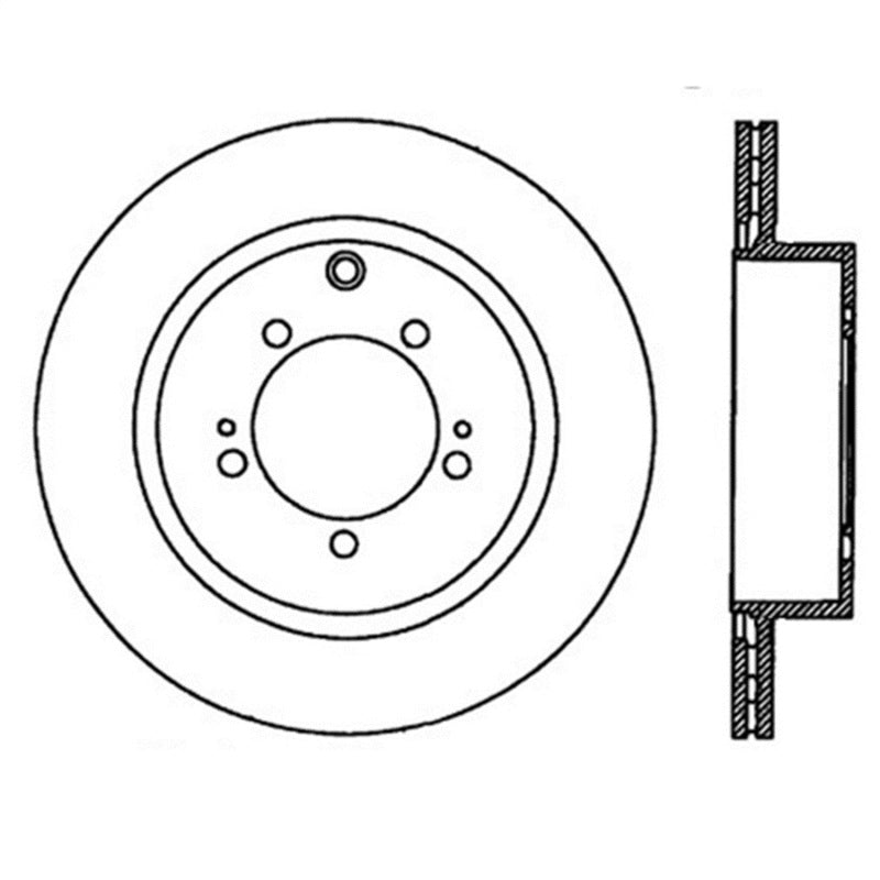 StopTech Power Slot 08-09 Evo 10 Slotted Right Rear Rotor - Striker Modified