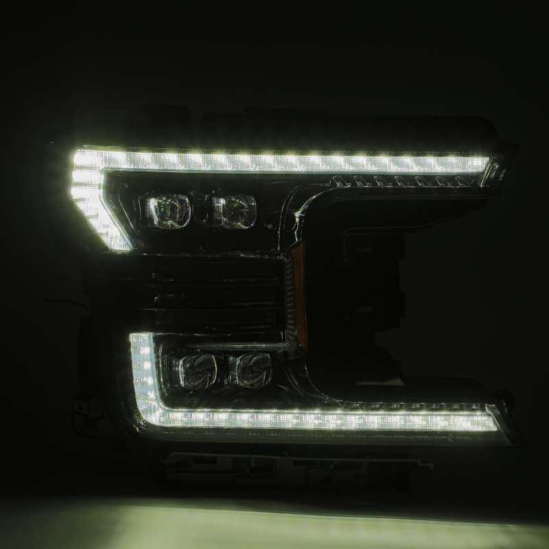 AlphaRex 18-20 Ford F-150 NOVA LED Proj Headlight Plank Style Alpha Blk w/Activ Light/Seq Signal/DRL - Striker Modified