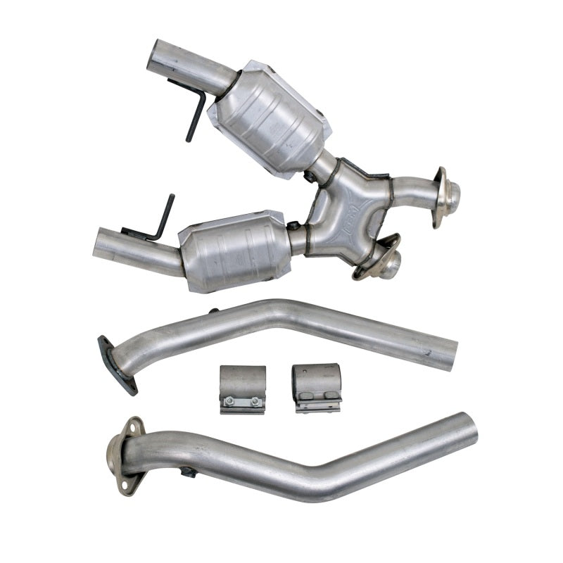 BBK 96-98 Mustang 4.6 GT High Flow X Pipe With Catalytic Converters - 2-1/2 - Striker Modified