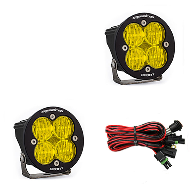 Baja Designs Squadron R Sport Wide Cornering Pair LED Light Pods - Amber - Striker Modified