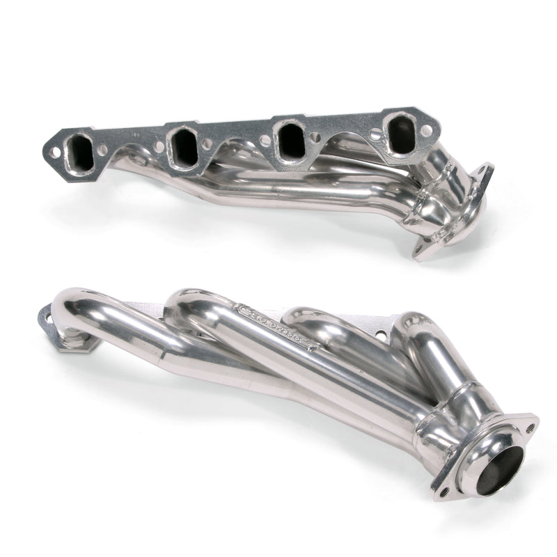BBK 79-93 Mustang 5.0 Shorty Unequal Length Exhaust Headers - 1-5/8 Silver Ceramic - Striker Modified