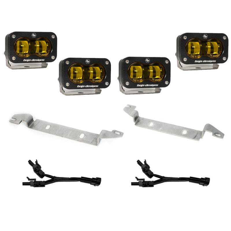 Baja Designs 2022+ Toyota Tundra S2 SAE OEM Fog Light Replacement Kit - Amber - Striker Modified