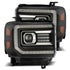 AlphaRex 14-18 GMC Sierra LUXX LED Proj Headlights Plank Style Black w/Activ Light/Seq Signal/DRL - Striker Modified