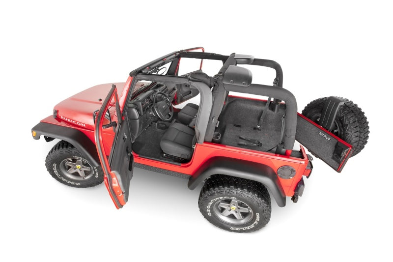 BedRug 97-06 Jeep TJ Rear Cargo Kit (Incl Tailgate) - Striker Modified