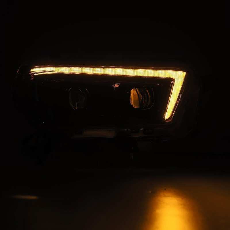 AlphaRex 10-13 Toyota 4Runner PRO-Series Proj Headlights Plank Style Alpha Blk w/Seq Signal/DRL - Striker Modified