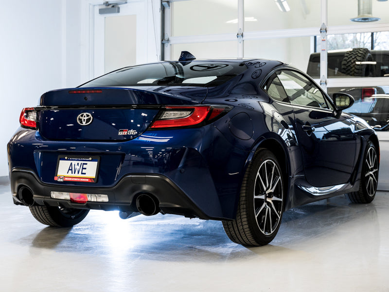 AWE Subaru BRZ/ Toyota GR86/ Toyota 86 Touring Edition Cat-Back Exhaust- Diamond Black Tips - Striker Modified