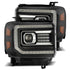 AlphaRex 14-18 GMC Sierra LUXX LED Proj Headlights Plank Style Black w/Activ Light/Seq Signal/DRL - Striker Modified