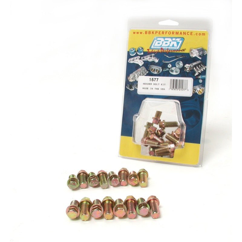 BBK Ford SBF 302 351W Exhaust Header Bolt Kit - 3/8-16 0.75in (16) - Striker Modified
