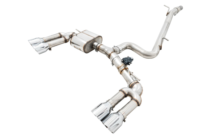 AWE Tuning Audi 8V S3 SwitchPath Exhaust w/Chrome Silver Tips 102mm - Striker Modified
