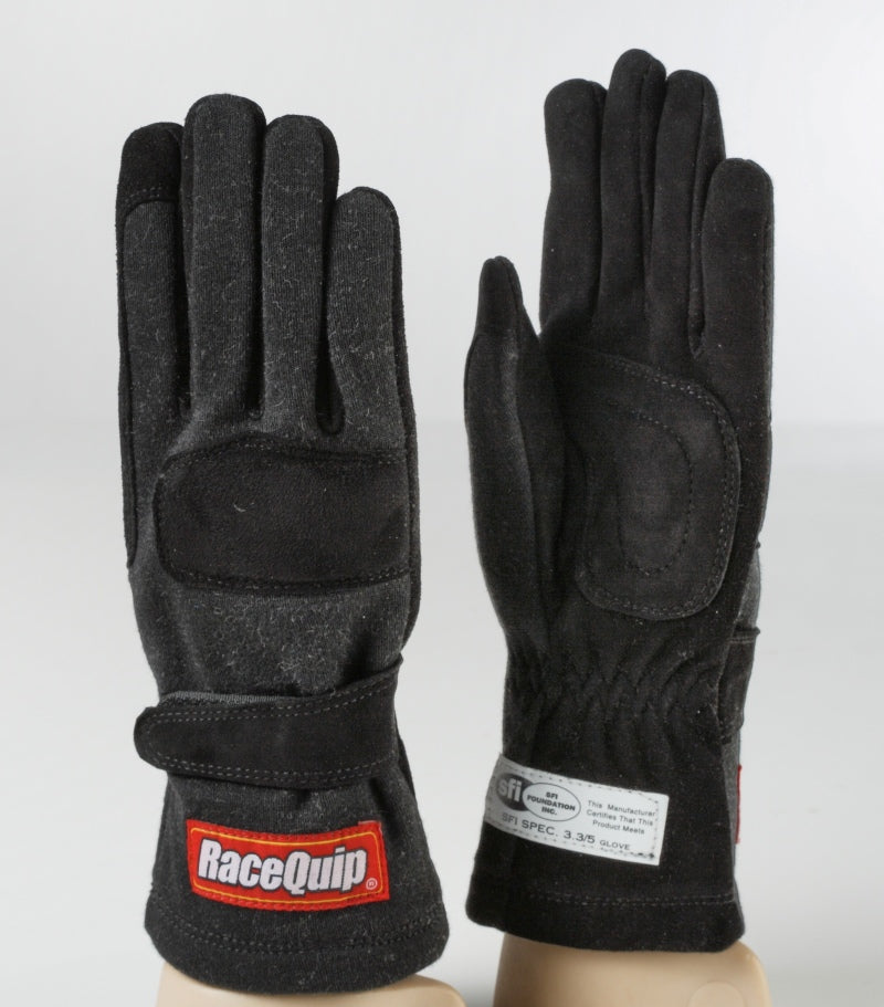 RaceQuip Black 2-Layer SFI-5 Glove - Small - Striker Modified
