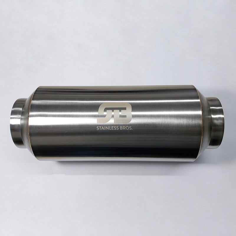 Stainless Bros 3.0in x 12.0in OAL Lightweight Muffler - Polished - Striker Modified