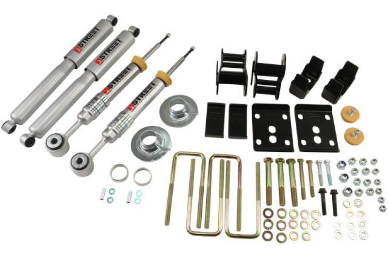 Belltech Lowering Kit 09-13 Ford F150 Ext Cab/Quad Cab Short Bed 2WD 2in or 3in F/4in Rear w/ Shocks - Striker Modified