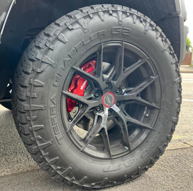 Alcon 2021+ RAM TRX 376x42mm Rotors 6-Piston Red Calipers Front Brake Upgrade Kit - Striker Modified