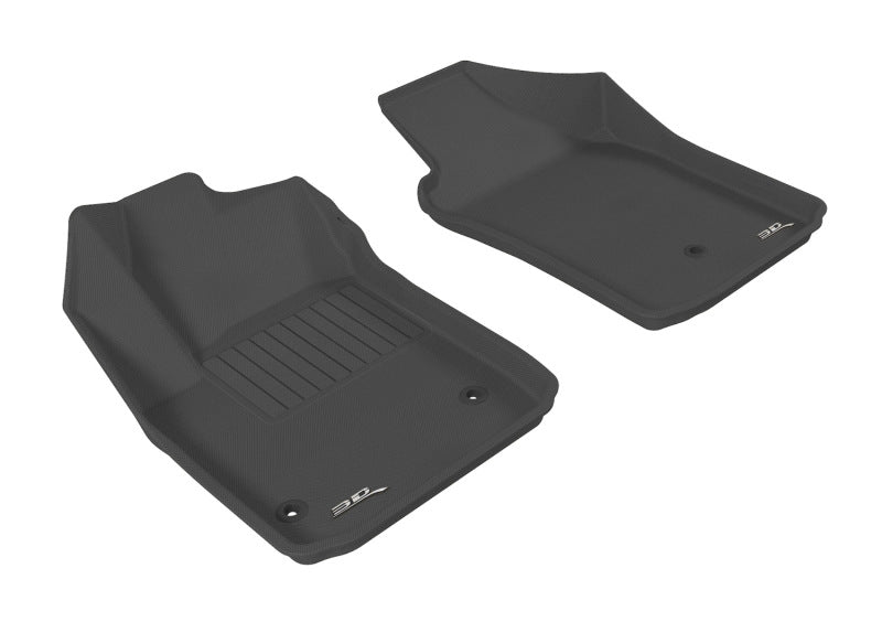 3D MAXpider 2012-2019 Fiat 500/500E Kagu 1st Row Floormat - Black - Striker Modified