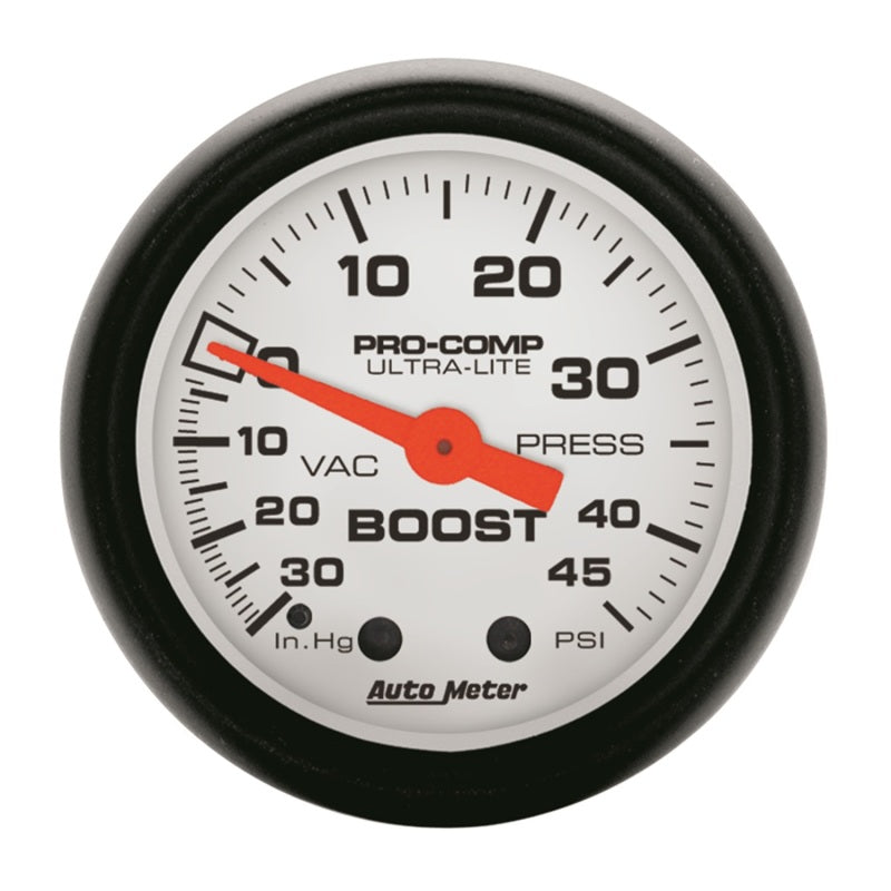 Autometer Phantom 52mm 30in Hg-Vac/45PSI Mechanical Vacuum/Boost Gauge - Striker Modified