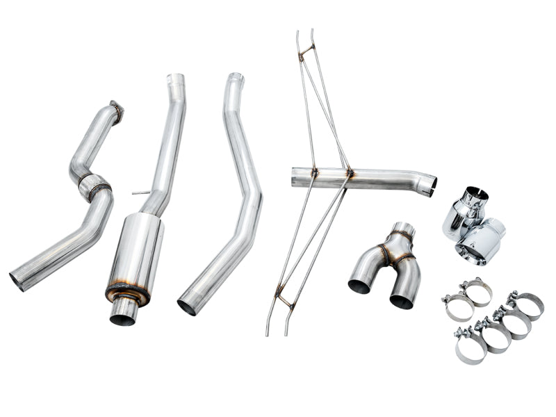 AWE Tuning 2016+ Honda Civic Si Track Edition Exhaust w/Front Pipe & Dual Chrome Silver Tips - Striker Modified