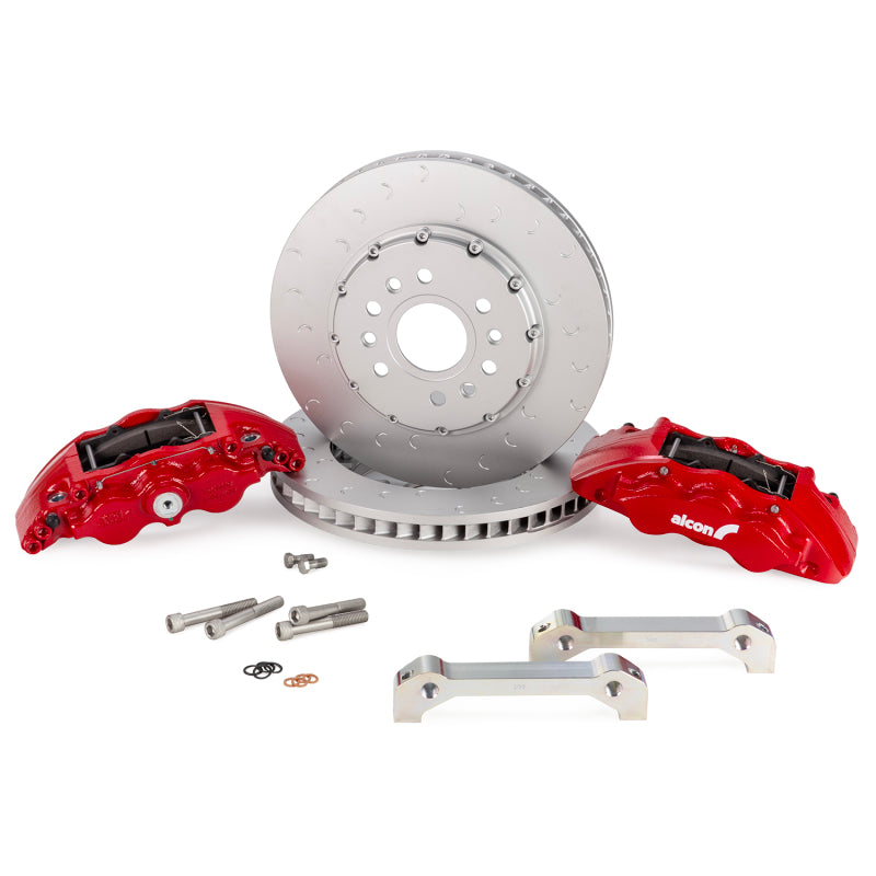 Alcon 2021+ RAM TRX 376x42mm Rotors 6-Piston Red Calipers Front Brake Upgrade Kit - Striker Modified
