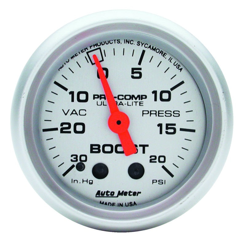 Autometer Ultra-Lite 52mm 20 PSI Mechanical Boost Gauge - Striker Modified