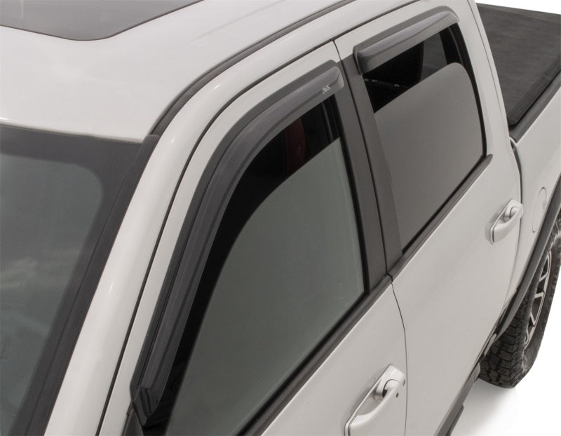 AVS 09-18 Dodge RAM 1500 Crew Cab Ventvisor Outside Mount Window Deflectors 4pc - Smoke - Striker Modified