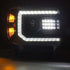 AlphaRex 14-18 GMC Sierra LUXX LED Proj Headlights Plank Style Black w/Activ Light/Seq Signal/DRL - Striker Modified